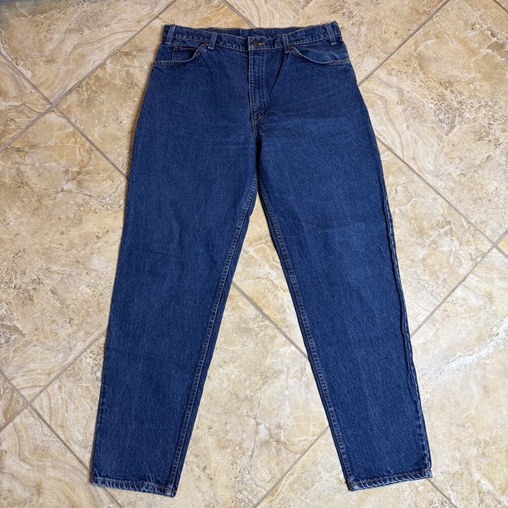 Vintage 90s Levi’s 550 Orange Tab Jeans 38x34 USA Relaxed Tapered Dark Blue